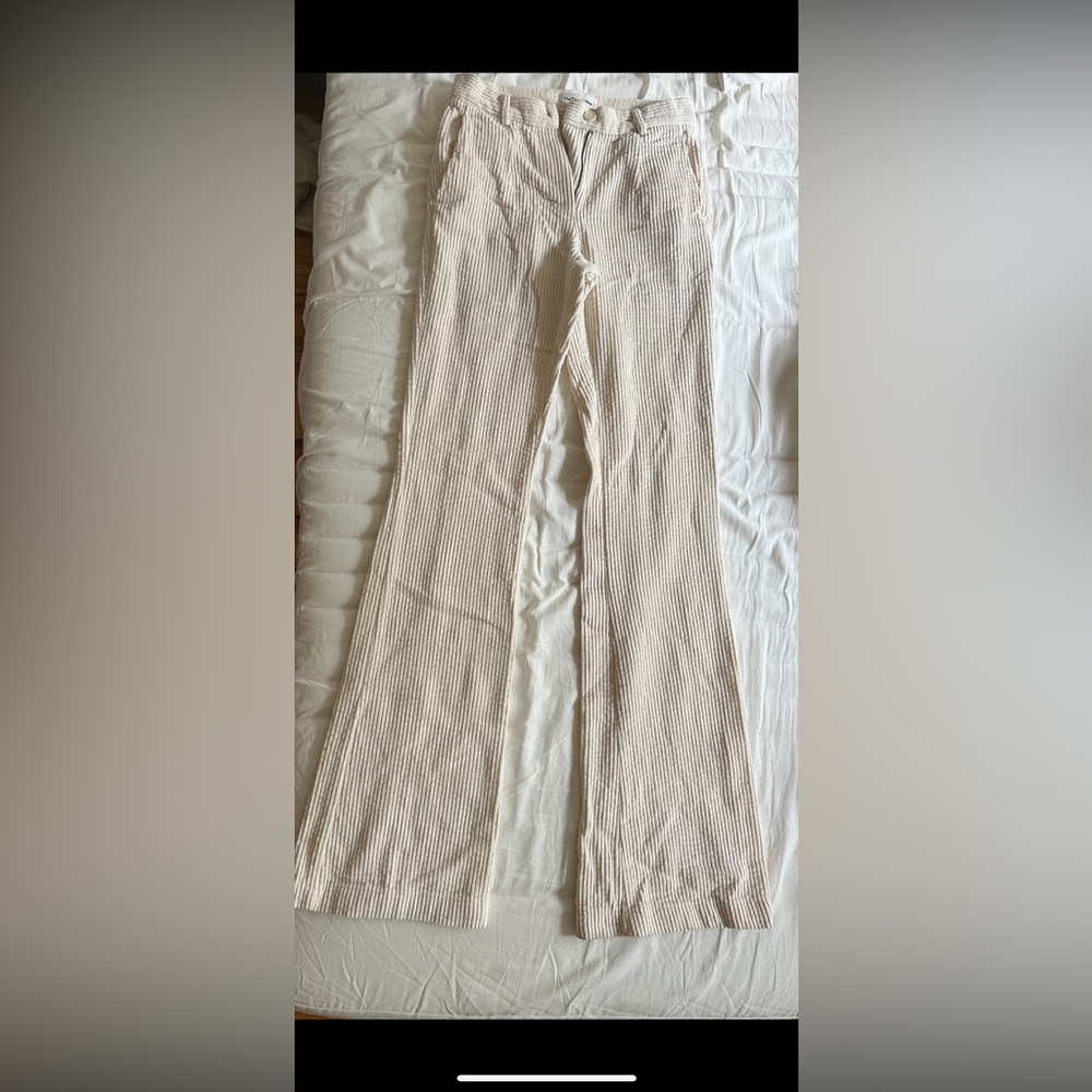 The Frankie Shop Cream Color Corduroy Pants